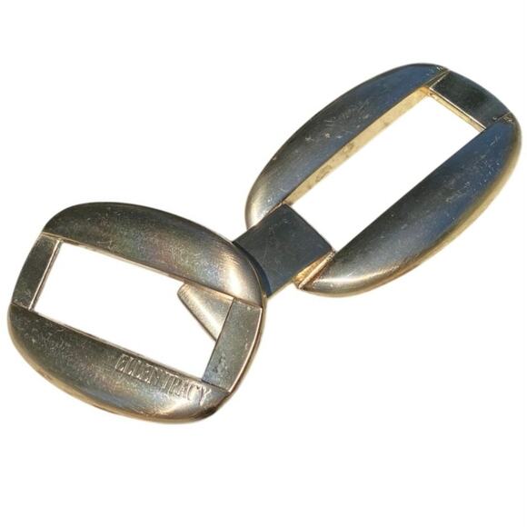 Belt Buckle Vintage Two Piece Goldtone Clasp Women 70s 80s 90s Ellen Tracy Metal - Picture 12 of 12